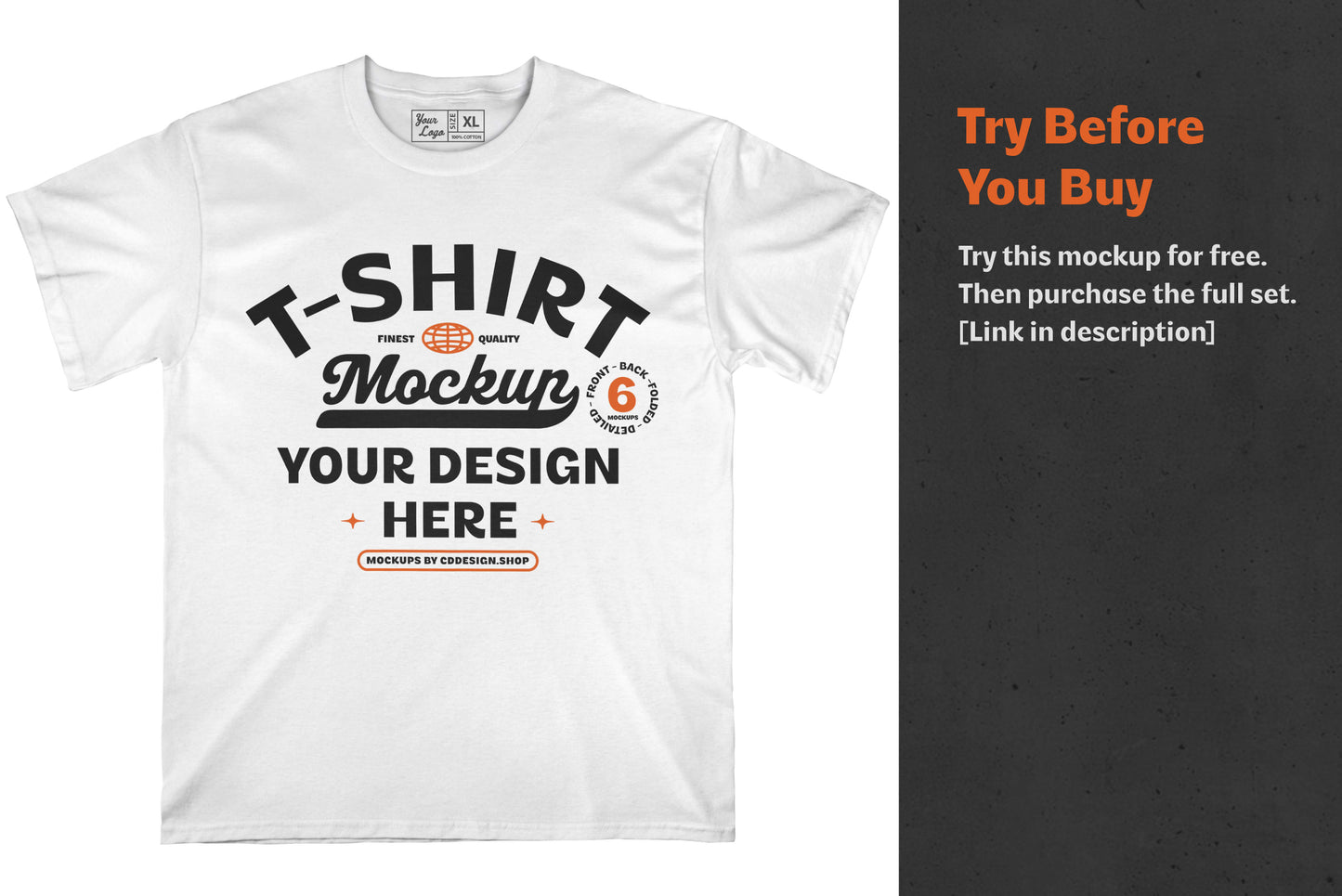 T-Shirt Mockup Bundle with Shadow Overlays