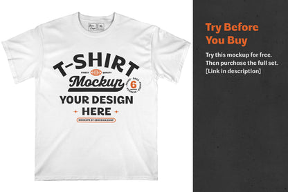 T-Shirt Mockup Bundle with Shadow Overlays