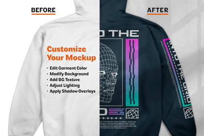 Hoodie Mockup Bundle with Shadow Overlays