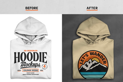 Hoodie Mockup Bundle with Shadow Overlays