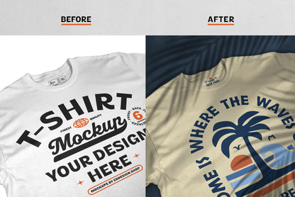 T-Shirt Mockup Bundle with Shadow Overlays