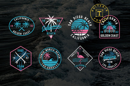 Neon Surf Badges