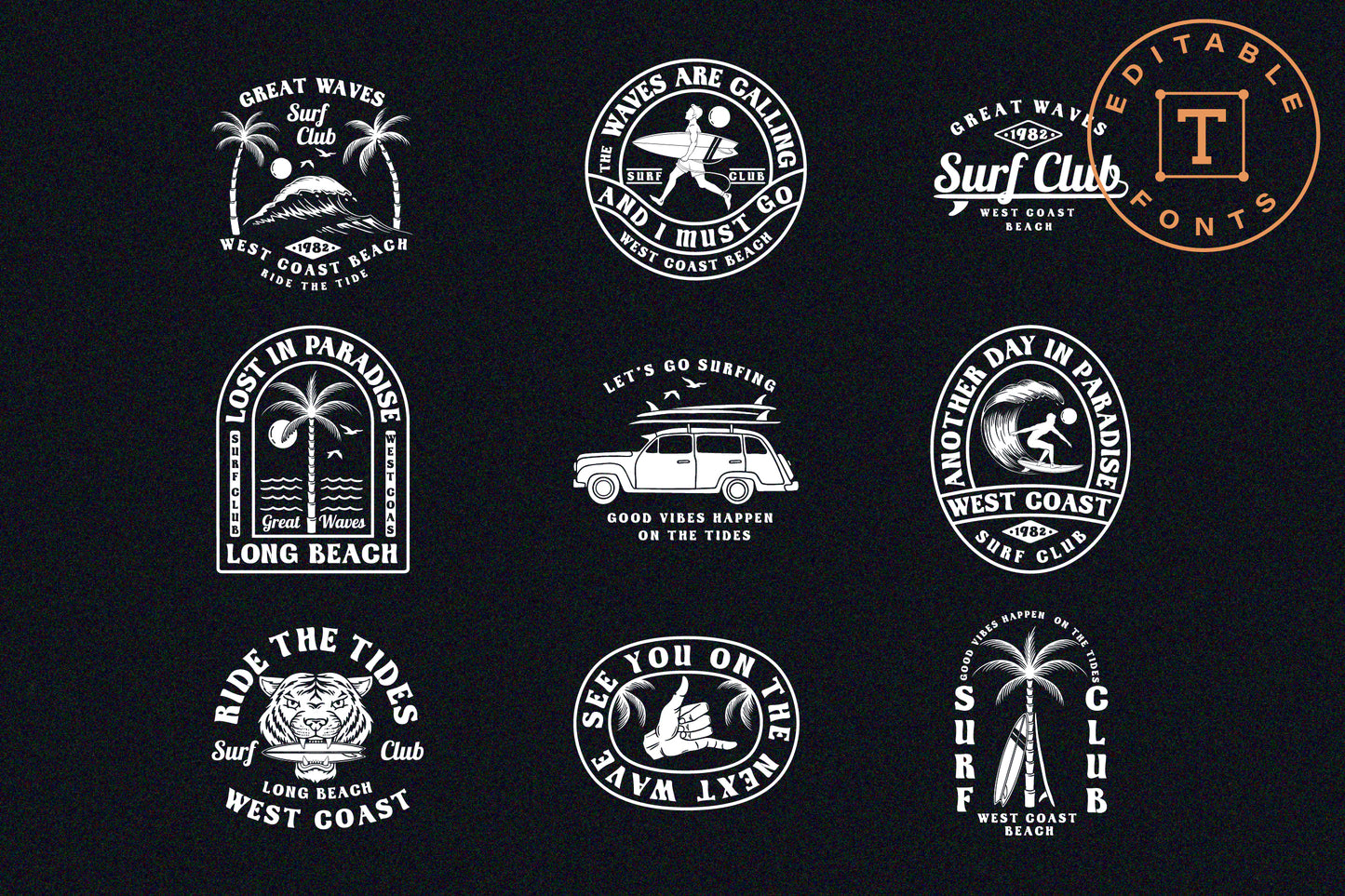 Surfing Badges Collection